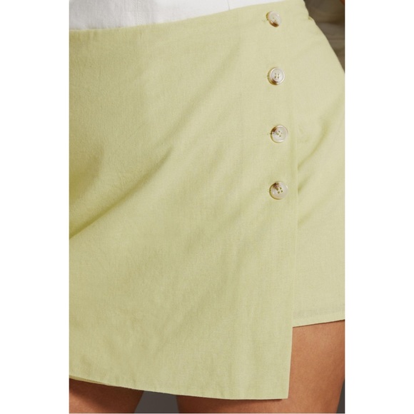 Anthropologie- Button Wrap Mini Skort - Picture 4 of 8